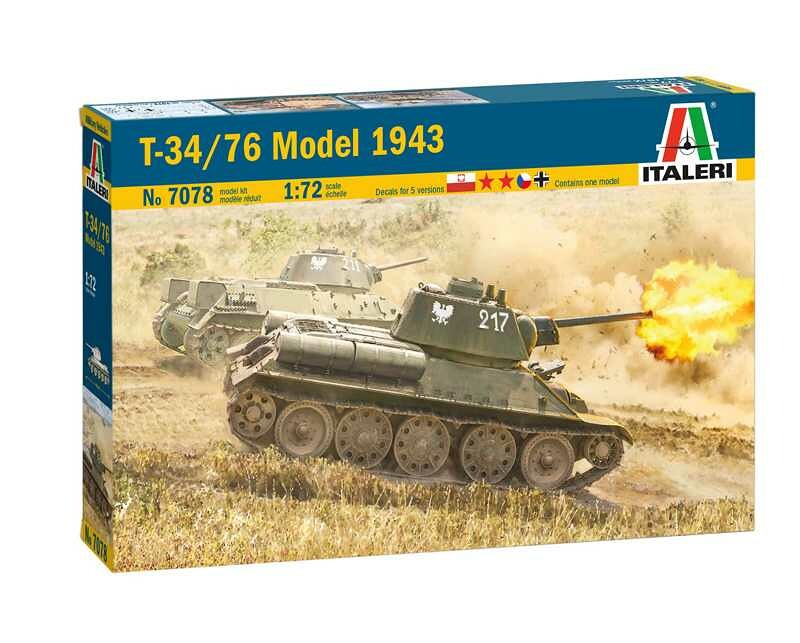 Italeri Model Kit tank 7078 - T-34/76 Model 1943 (1:72) - 33-7078 - expresní doprava