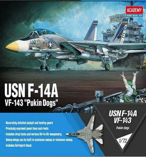 Academy Model Kit letadlo 12563 - USN F-14A "VF-143 Pukin Dogs" (1:72) - 36-12563 - expresní doprava