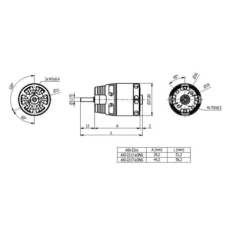 AXI 2217/20 V2 LONG střídavý motor