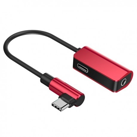 Type-C Male Type-C Cable Female + Jack 3.5MM Adapter (Red) \\ t