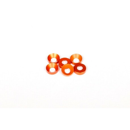 Conical washer 3x6.9x2mm - orange (6 pcs.)