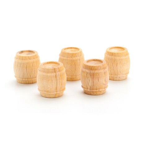 Wooden barrel 15x17mm (5 pcs)