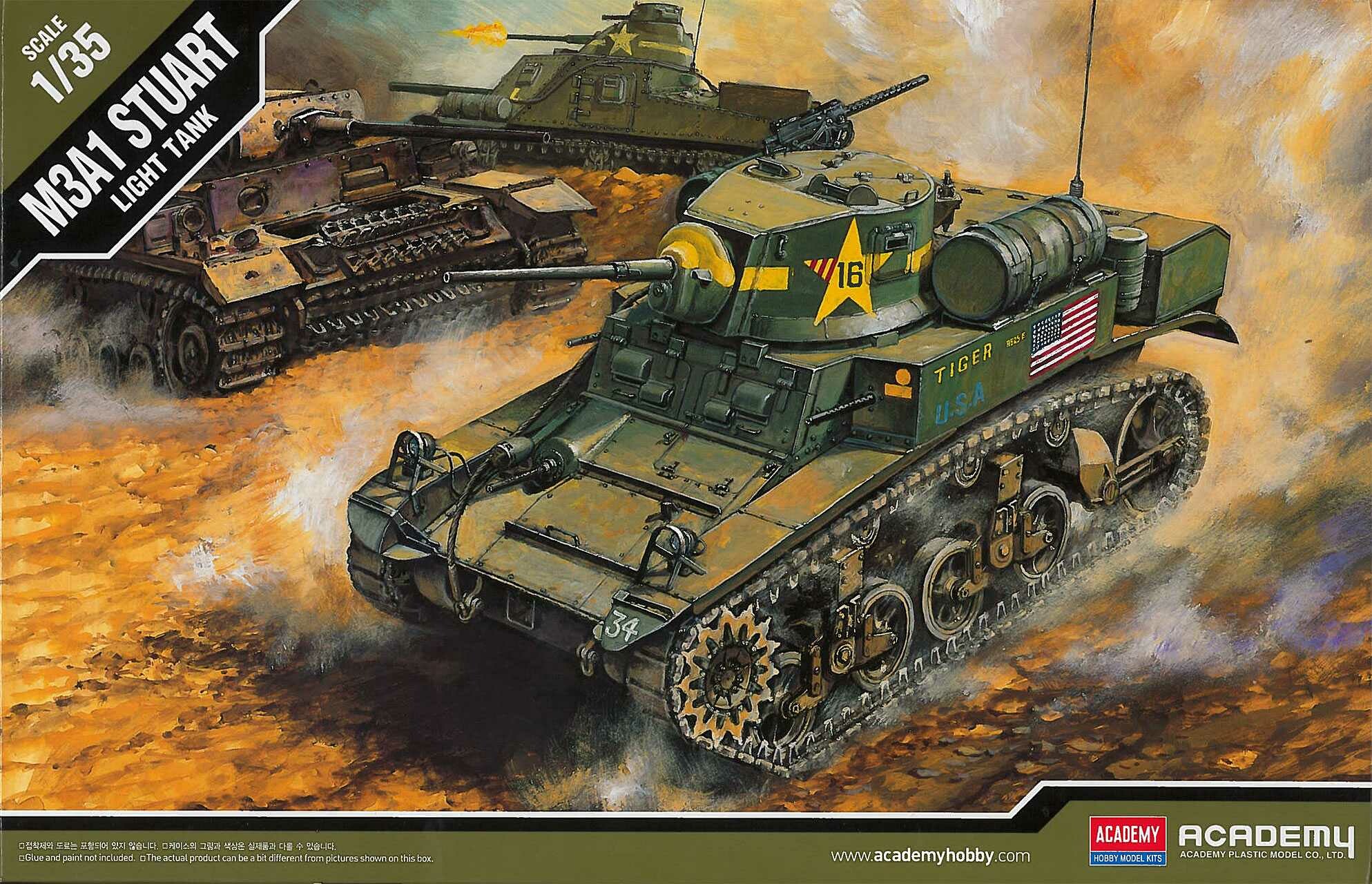 Academy Model Kit tank 13269US M3A1 STUART LIGHT TANK 1:35 - 36-13269 - expresní doprava