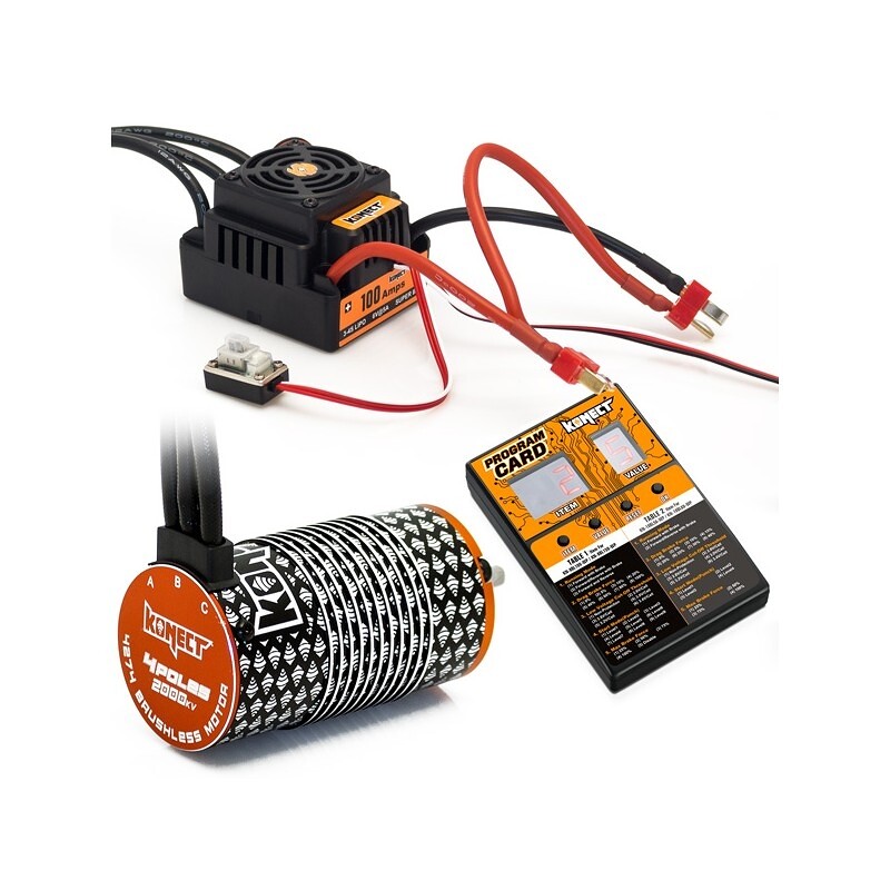 COMBO BRUSHLESS 100Amp WP so 4P 4274SL 2000Kv motorom + programovacia karta [KN-COMBO-L2]