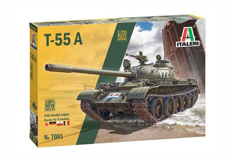 Italeri Model Kit tank 7081 - T-55 A (1:72) - 33-7081 - expresní doprava