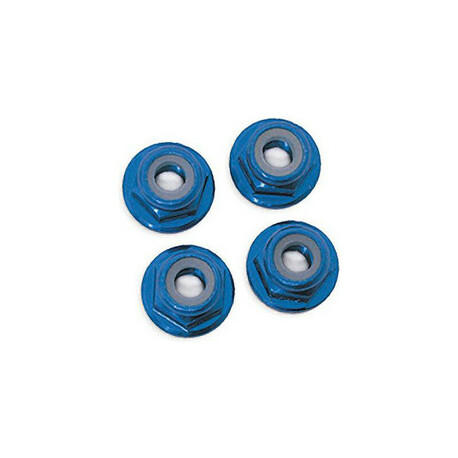 Traxxas Nut M5 Self Locking with Collar Aluminum Blue (4)