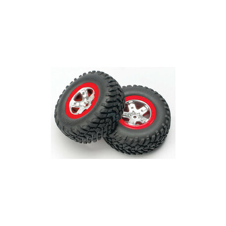 Traxxas wheel 2.2 / 3.0 ", SCT satin-red disc, SCT tires (2)