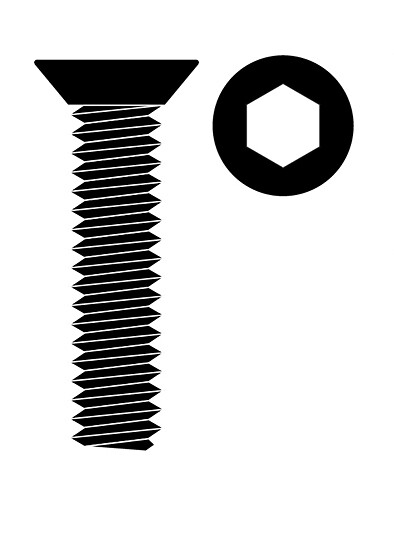 Oceľová Imbusová skrutka so zápustnou hlavou, M4x16mm, 10 ks. [C-3002-40-16]