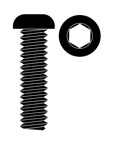 Oceľová Imbusová skrutka so šošovkovitou hlavou, M3x20mm, 10 ks. [C-3003-30-20]