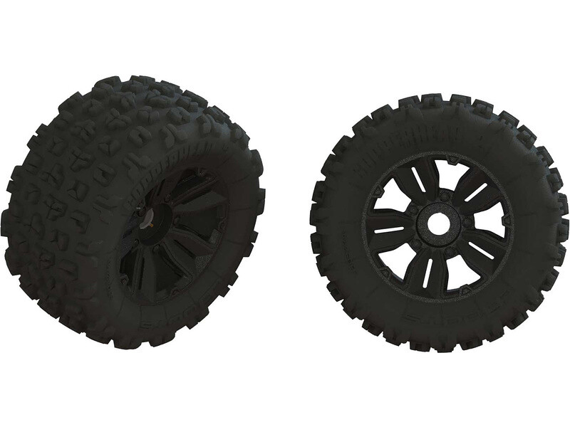 Arrma koleso s pneu dBoots Copperhead2 MT, čierny disk (2) [ARA550089]