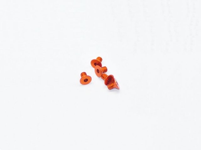 Alu Screw Allen Countersunk M3X5 Orange (7075) (5) AM-14CS3005-O