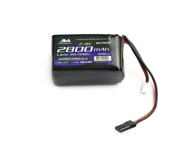 Arrowmax AM Lipo 2800 mAh 2S TX/RX 7.4 V Hump Pack AM-700913 AM-700913