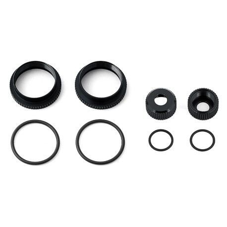 16mm adjustable shock absorber ring and accessories, black, 2 +2 pcs.