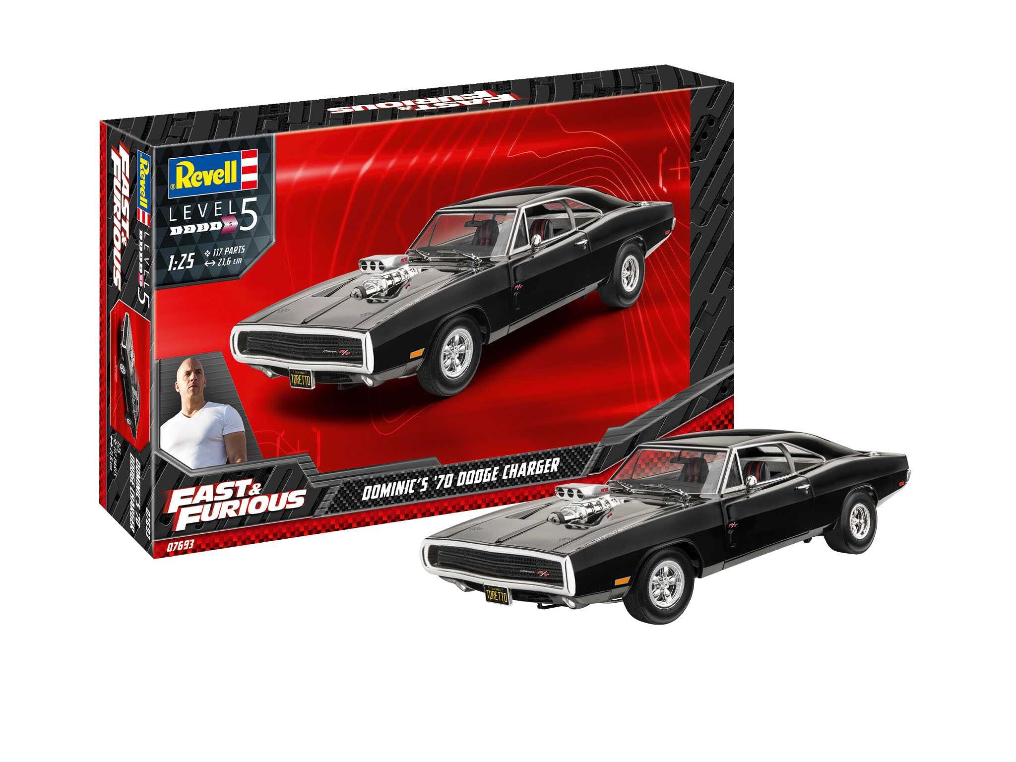 Revell Plastic ModelKit auto 07693 - Fast & Furious - Dominics 1970 Dodge Charger (1:25) - 18-07693 - expresní doprava