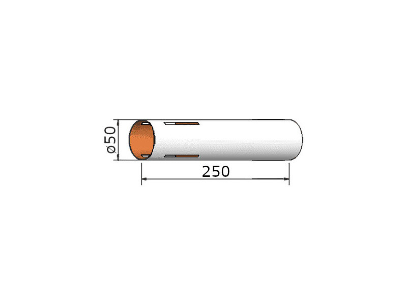 Klíma papierová rúrka 50x250mm 4-drážky [KL-205025004]