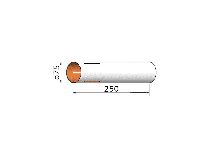 Klíma papierová rúrka 75x250mm 3-drážky [KL-207525003]