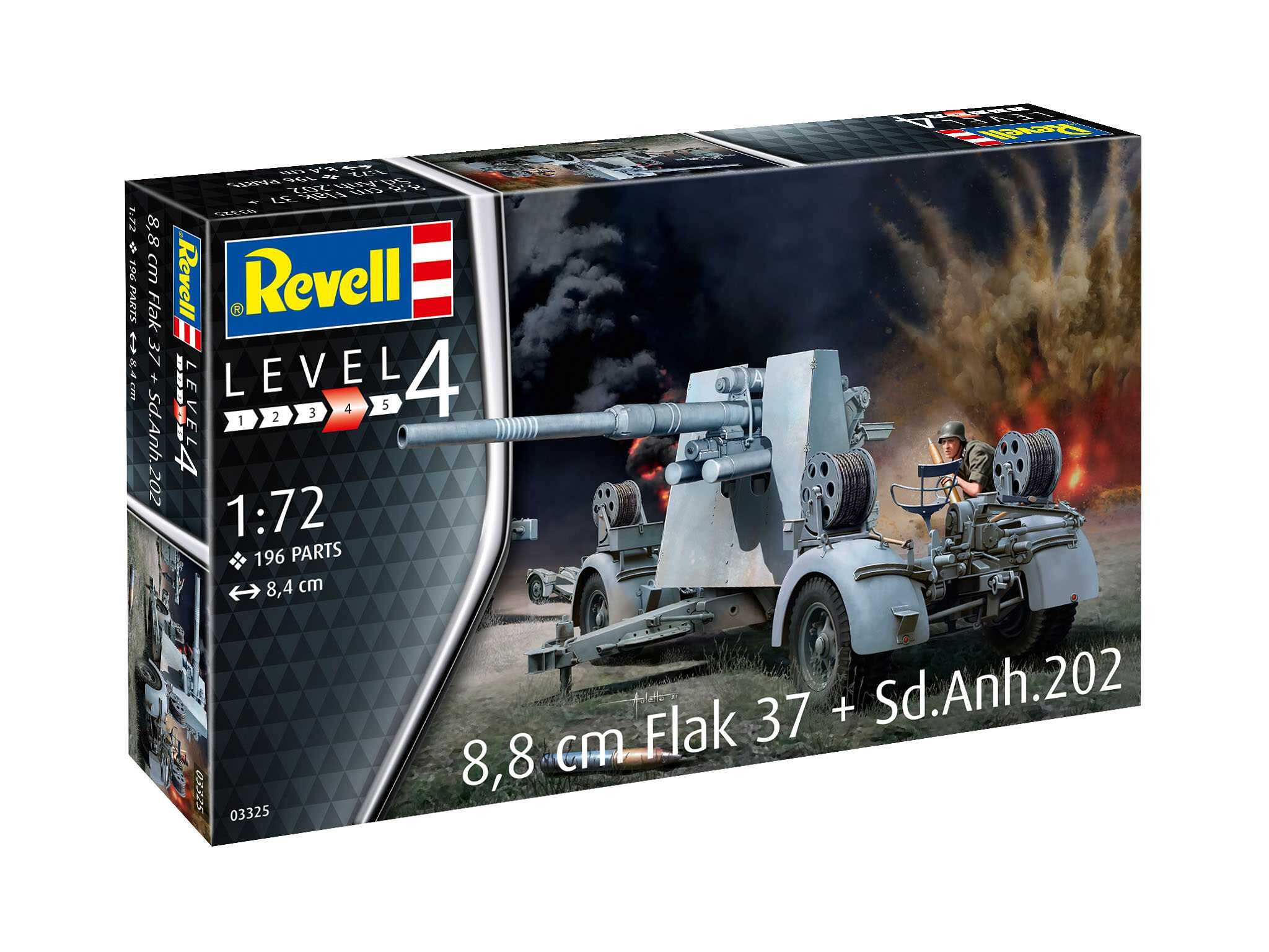 Revell Plastic ModelKit military 03325 - 8,8 cm Flak 37 + Sd.Anh.202 (1:72) - 18-03325 - expresní doprava