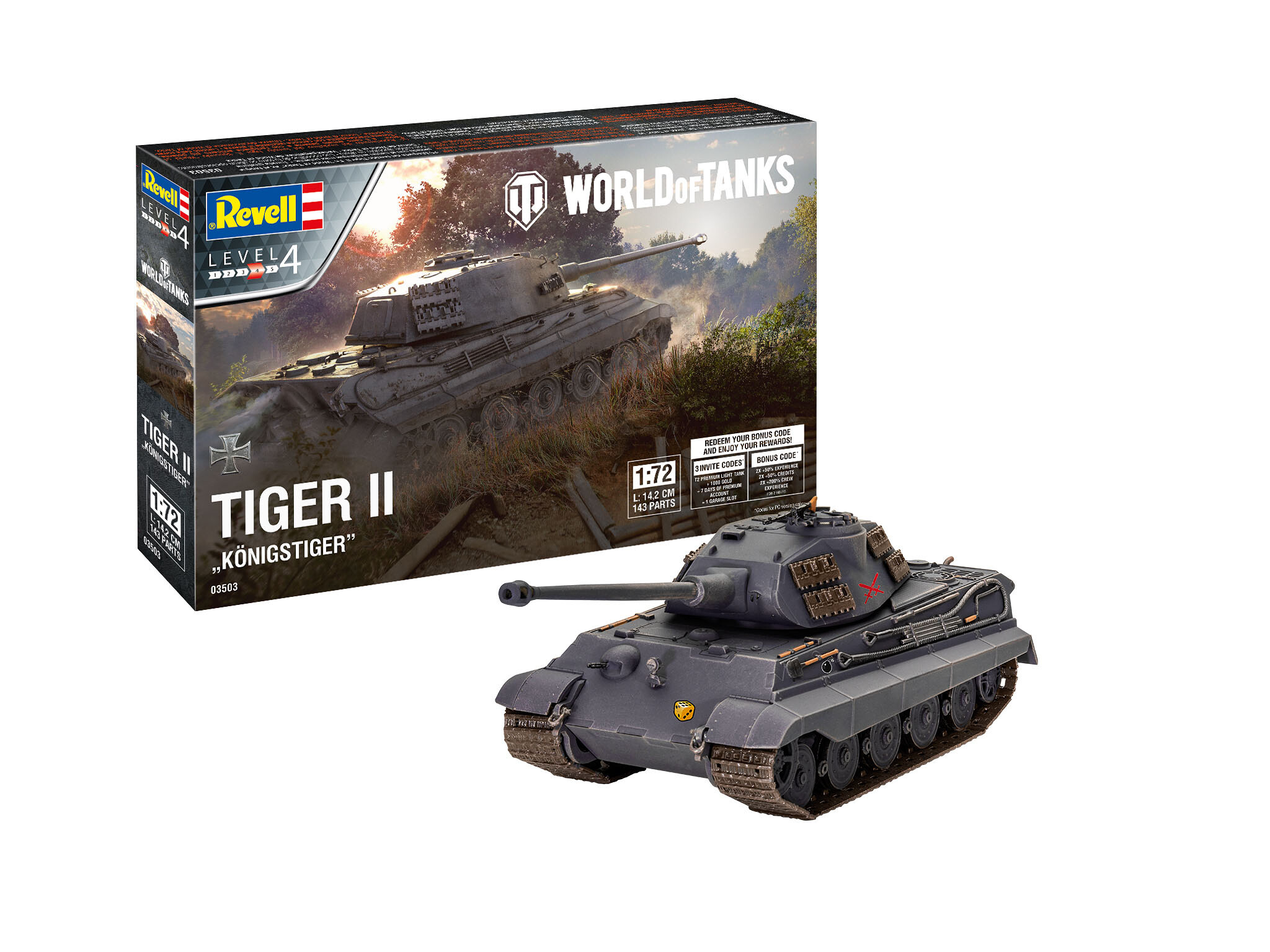 Revell Plastic ModelKit World of Tanks 03503 - Tiger II Ausf. B "Königstiger" (1:72) - 18-03503 - expresní doprava