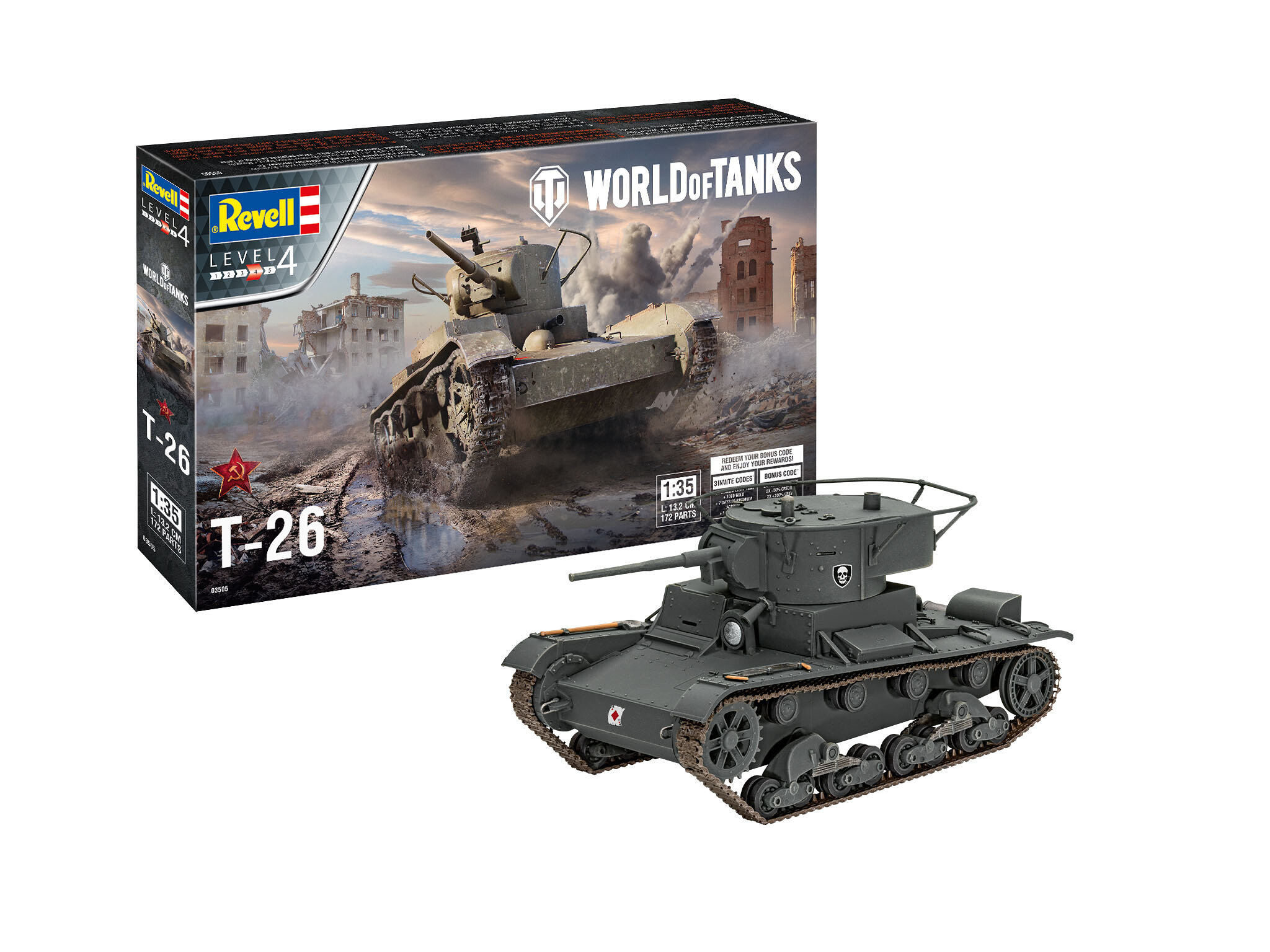 Revell Plastic ModelKit World of Tanks 03505 - T-26 (1:35) - 18-03505 - expresní doprava