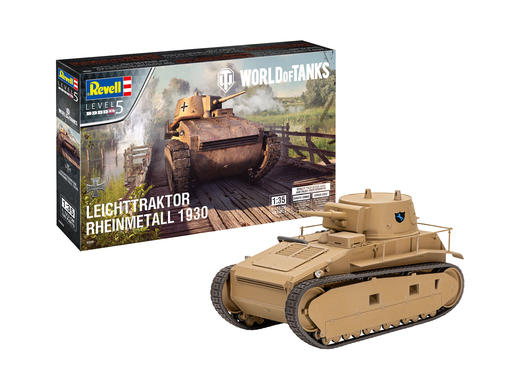 Revell Plastic ModelKit World of Tanks 03506 - Leichttraktor Rheinmetall 1930 (1:35) - 18-03506 - expresní doprava