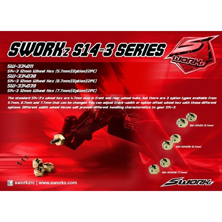 SWORKz S14-3 12mm Aluminium-Treiber 1,0mm, Tuning, 2 Stk.