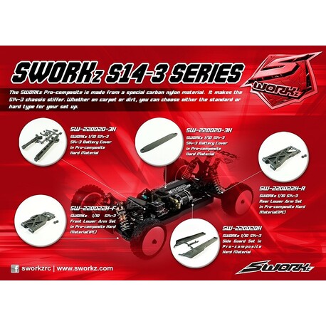 SWORKz plastic battery holder Composite Hard / hard, 1 pc.