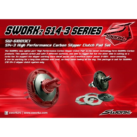 SWORKz High Performance clutch lining, carbon, 3 + 1 pcs.