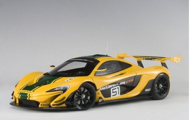 AUTOart 1:18 McLaren P1 GTR (žlutá se zelenými pruhy), 2015 - 81544 - expresní doprava