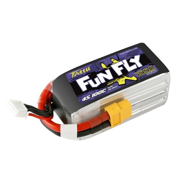 GENS ACE TATTU FunFly LiPo Series - 4S 1550mAh 14,8 V 4S1P (100C) XT60 Plug TAA15504S10X6