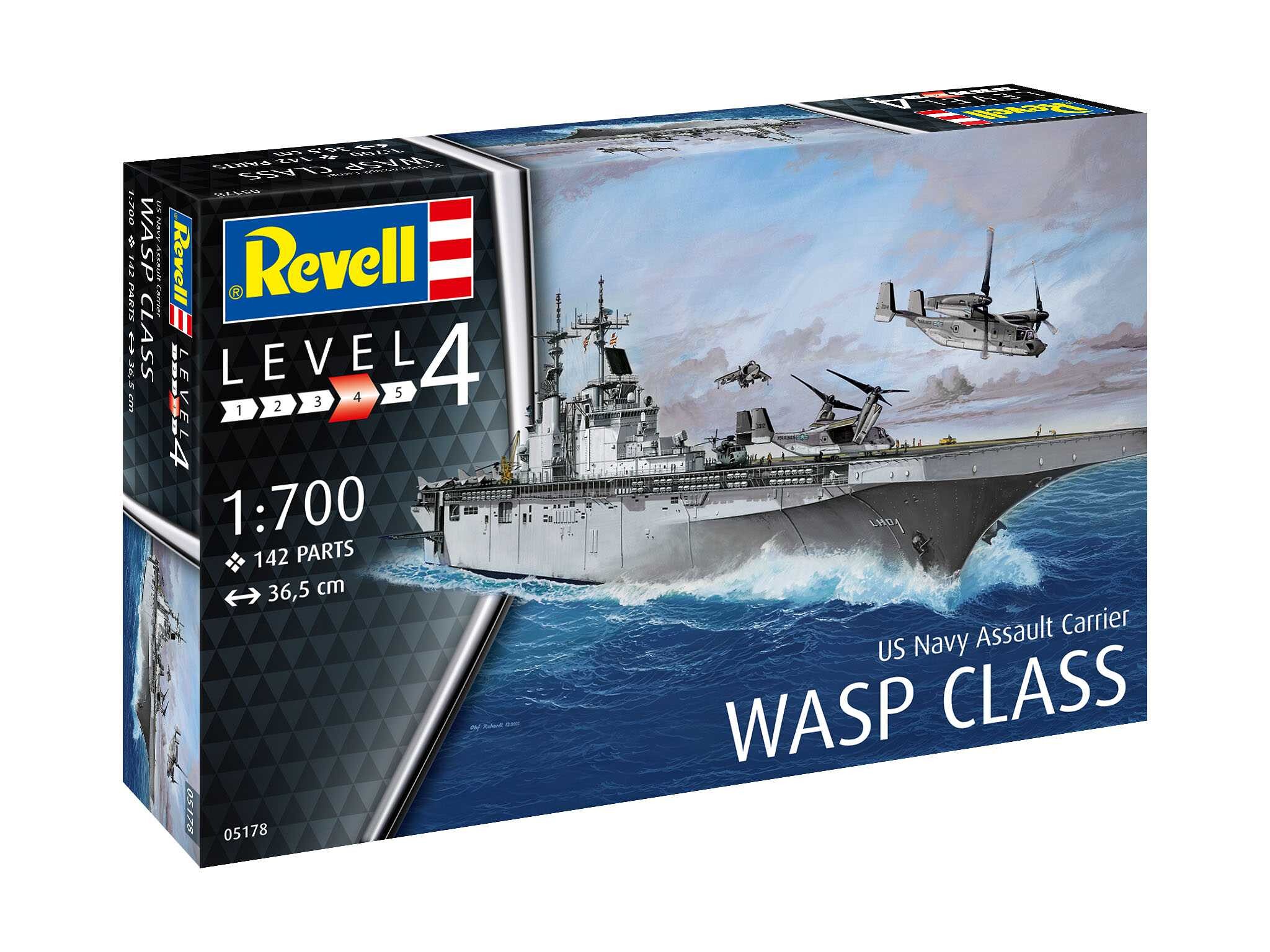 Revell Plastic ModelKit loď 05178 - Assault Carrier USS WASP CLASS (1:700) - 18-05178 - expresní doprava