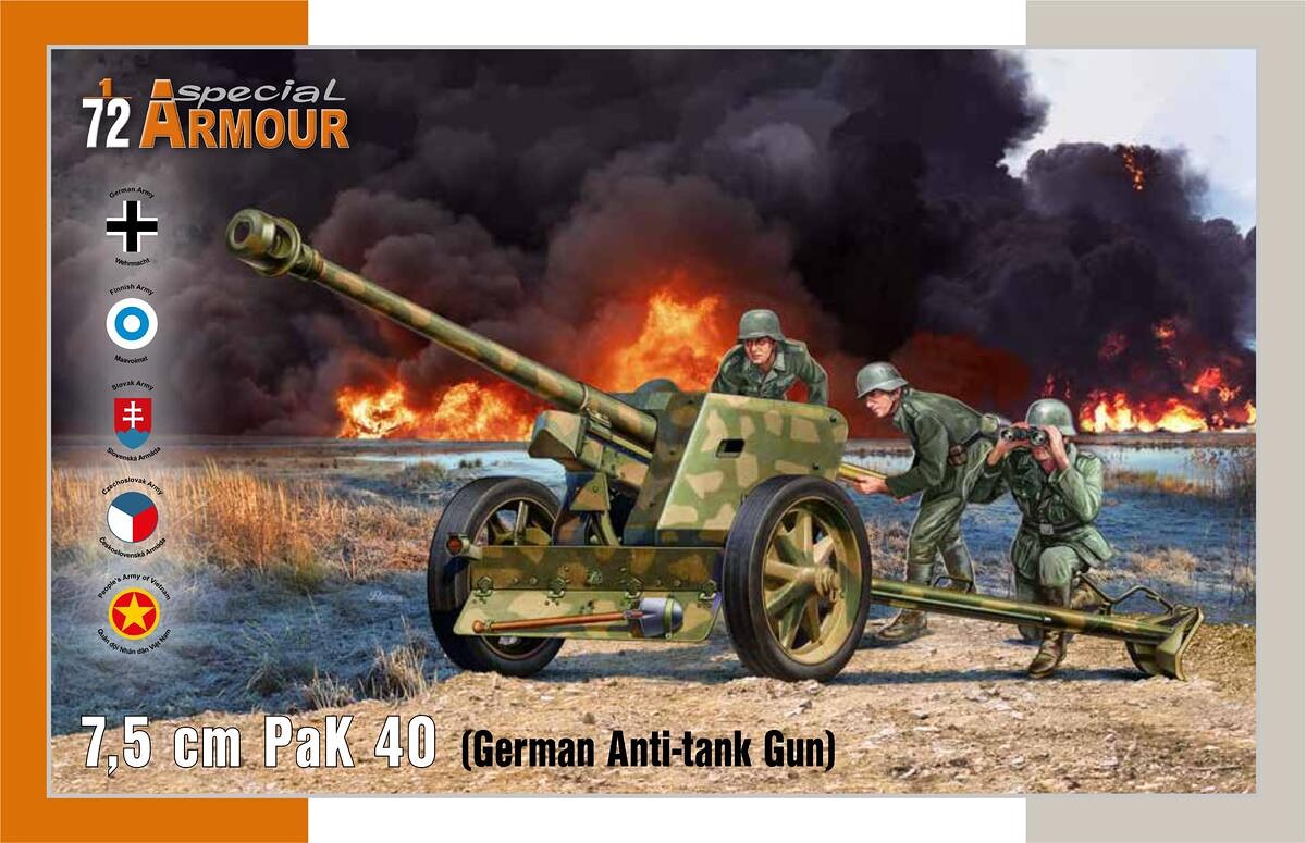 1:72 Special Hobby SA72025 7,5cm Pak 40 German Anti-tank Gun - 100/SA72025 - expresní doprava