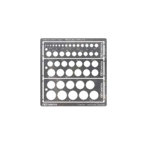 Tamiya 74150 Engraving template, circles 1-12.5mm