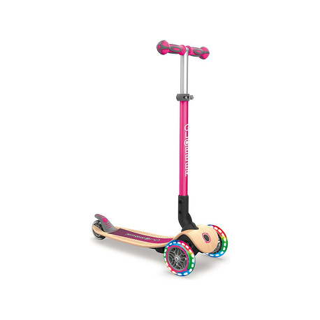 Globber - Scooter Primo Foldable Wood Lights pink