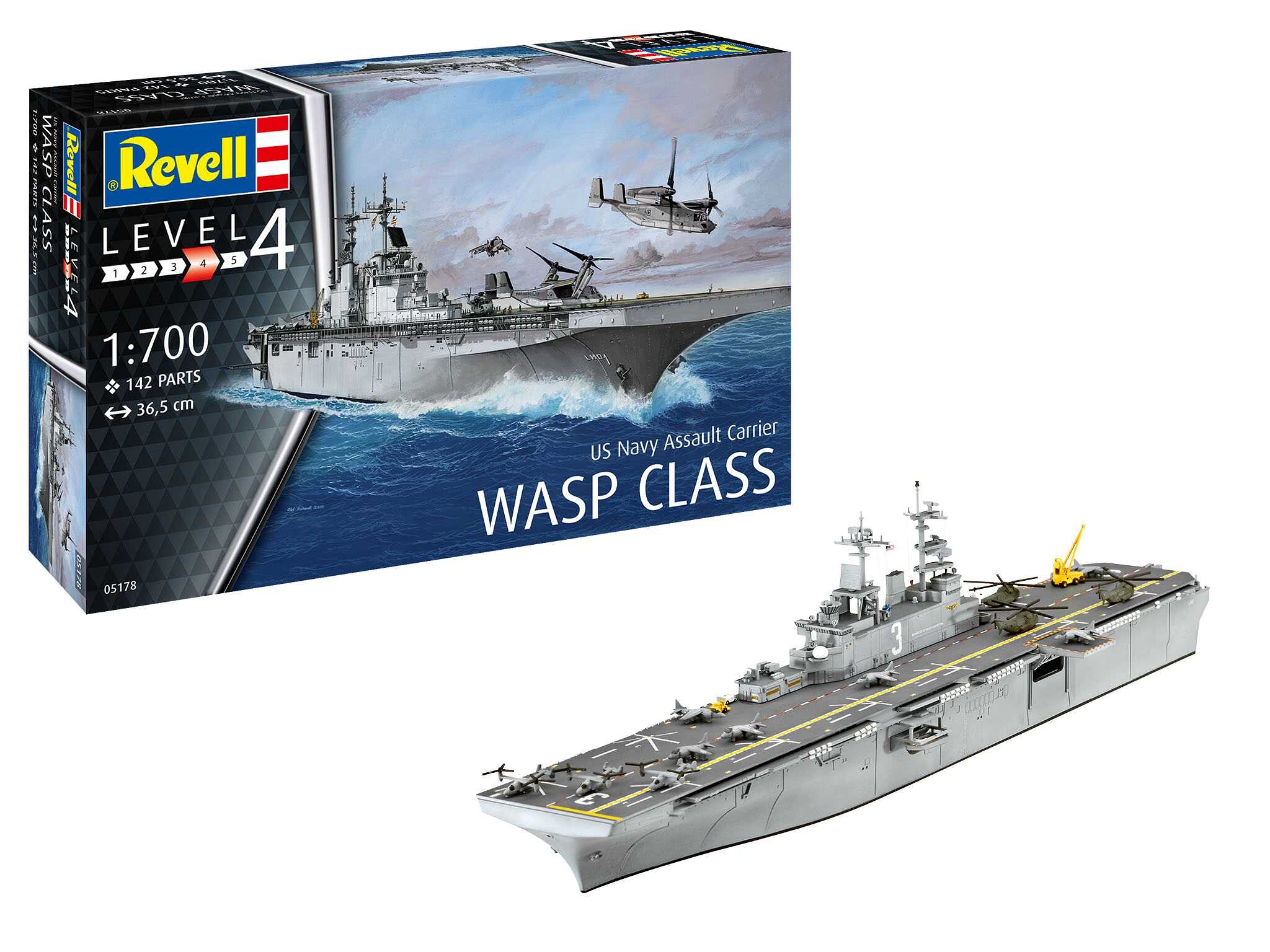 Revell ModelSet loď 65178 - Assault Carrier USS WASP CLASS (1:700) - 18-65178 - expresní doprava