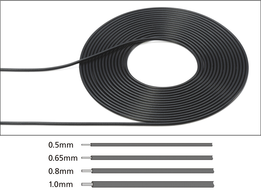 Tamiya 12675 Cable 0.5mm Outer Diameter/Black - 108/12675 - expresní doprava