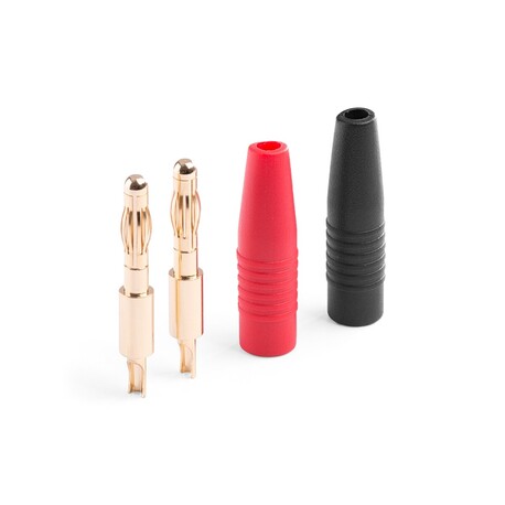 Banana plug 4mm GOLD soldering (black + red)