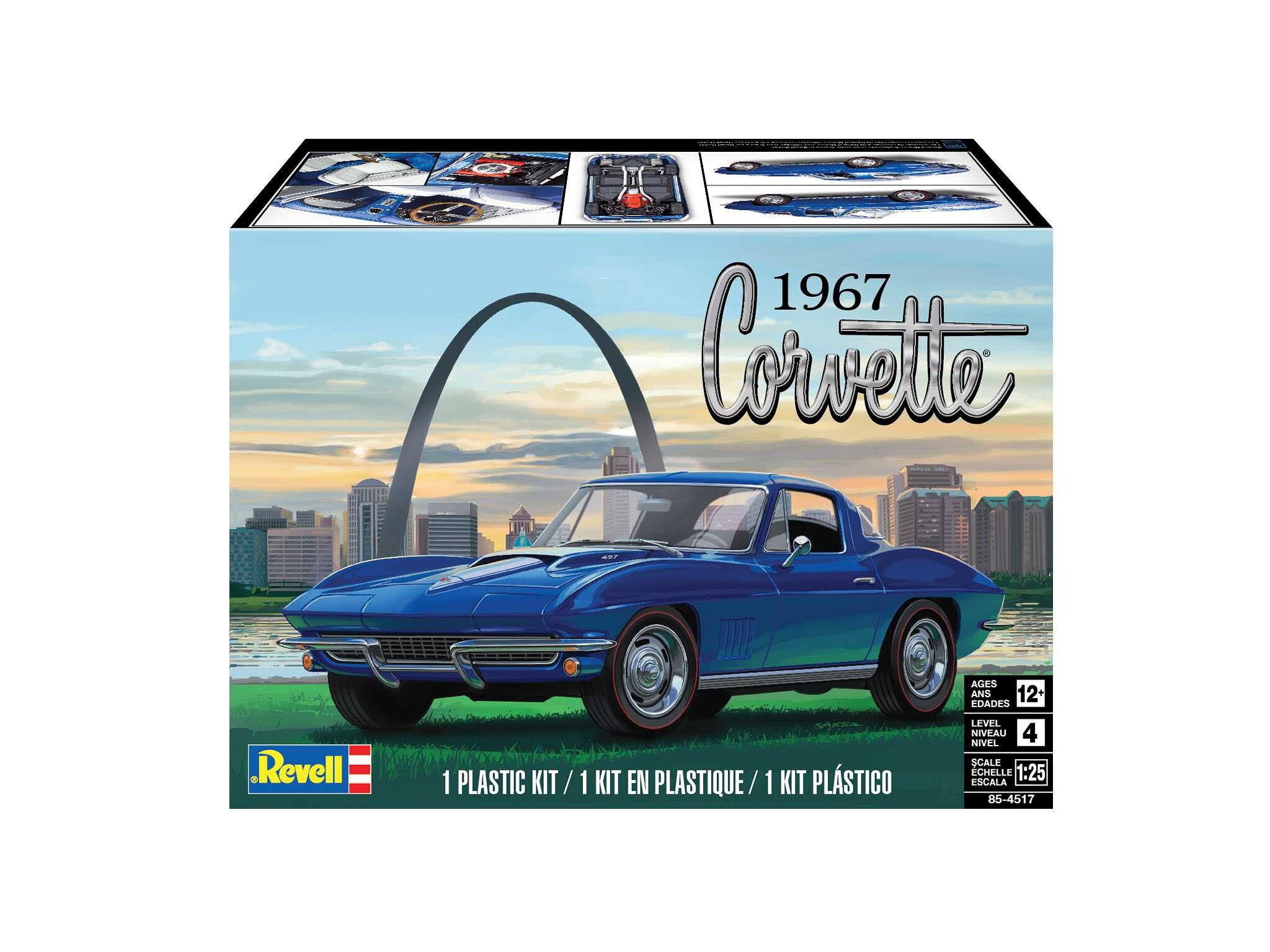 Revell Plastic ModelKit MONOGRAM auto 4517 - 1967 Corvette Sting Ray Sport Coupe 2N1 (1:25) - 85-4517 - expresní doprava