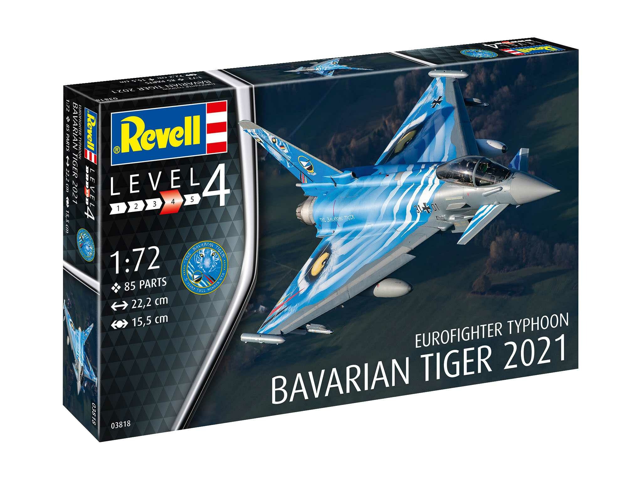 Revell ModelSet letadlo 63818 - Eurofighter Typhoon"Bavarian Tiger 2021" (1:72) - 18-63818 - expresní doprava