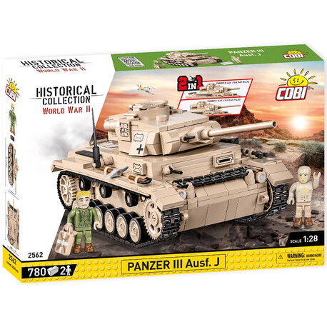 COBI II WW Panzer III Ausf J, 2 v 1, 780 k, 2 f