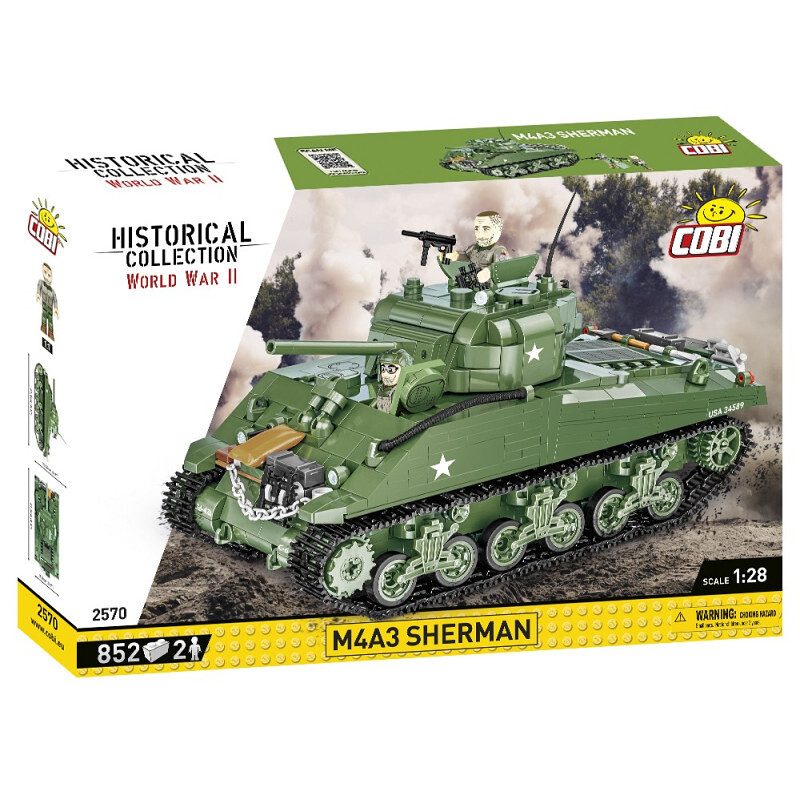 COBI II WW M4A3 Sherman, 1:28, 852 k, 2 f - COBI-2570 - expresní doprava