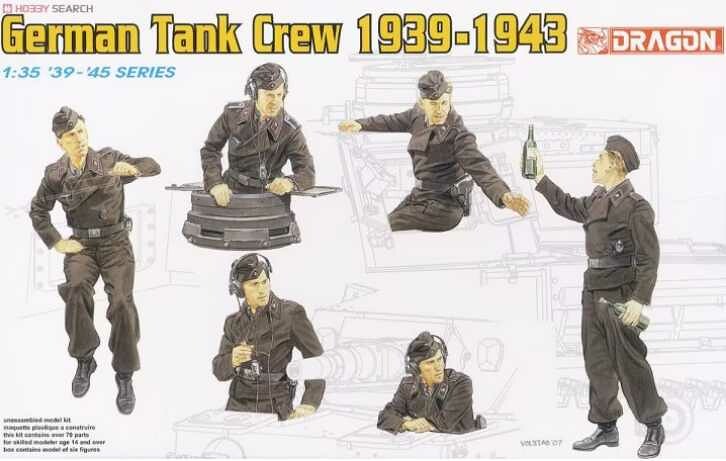 DRAGON Model Kit figurky 6375 - GERMAN TANK CREW 1939-1943 (1:35) - 34-6375 - expresní doprava