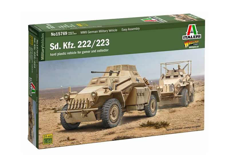 Italeri Model Kit military 15769 - Sd. Kfz. 222-223 (1:56) - 33-15769 - expresní doprava