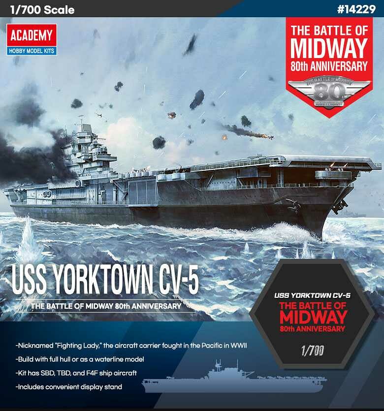 Academy Model Kit loď 14229 - USS Yorktown CV-5 "Battle of Midway" (1:700) - 36-14229 - expresní doprava