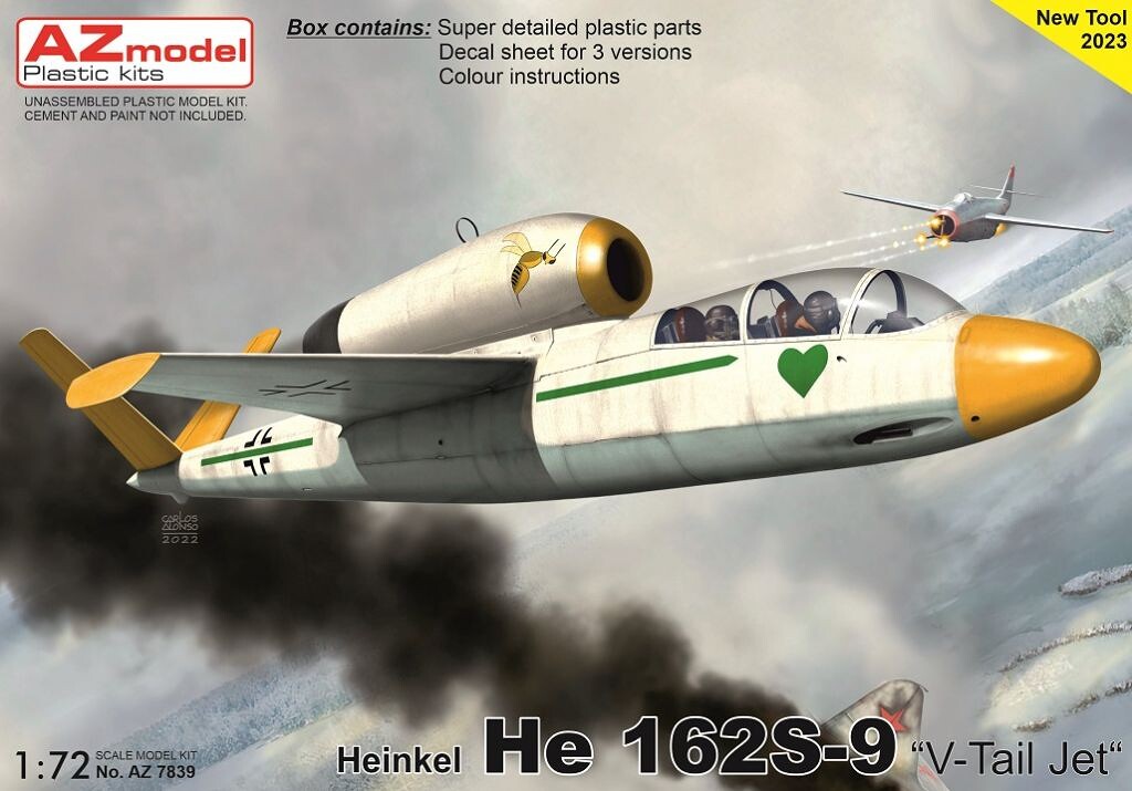 1:72 AZ Model AZ7839 Heinkel He 162S-9 "V-Tail Jet" - 141/AZ7839 - expresní doprava