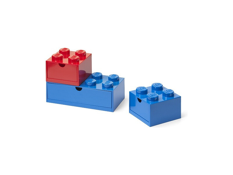 LEGO stolný box so zásuvkou Multi-Pack 3ks, modrá/červená [LEGO43250800]