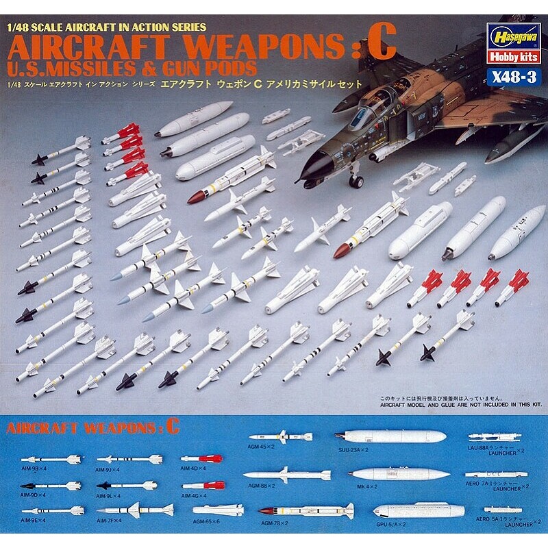 Hasegawa X48-3 US Aircraft Weapons C - Profimodel.cz