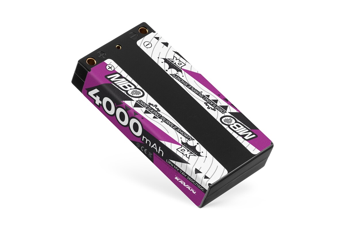 MIBO Drift King Purple Shorty 4000mAh 7.6V 2S 130C/260C HV LiPo (4mm, 147g) - MB-4201P - expresní doprava