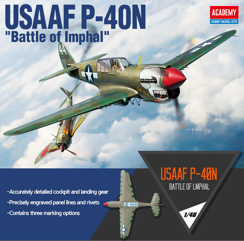 1:48 Academy 12341 USAAF P-40N "Battle of Imphal" - 101/12341 - expresní doprava