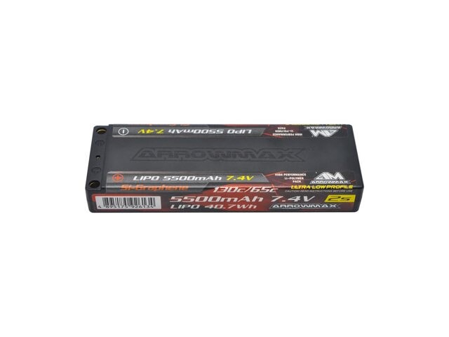 Arrowmax AM Lipo 5500mAh 2S TC Ultra Low Profile - 7.4V 65C Continuous 130C Burst 5mm (Si-Graphene) AM-700716 - AM-700716 - expresní doprava