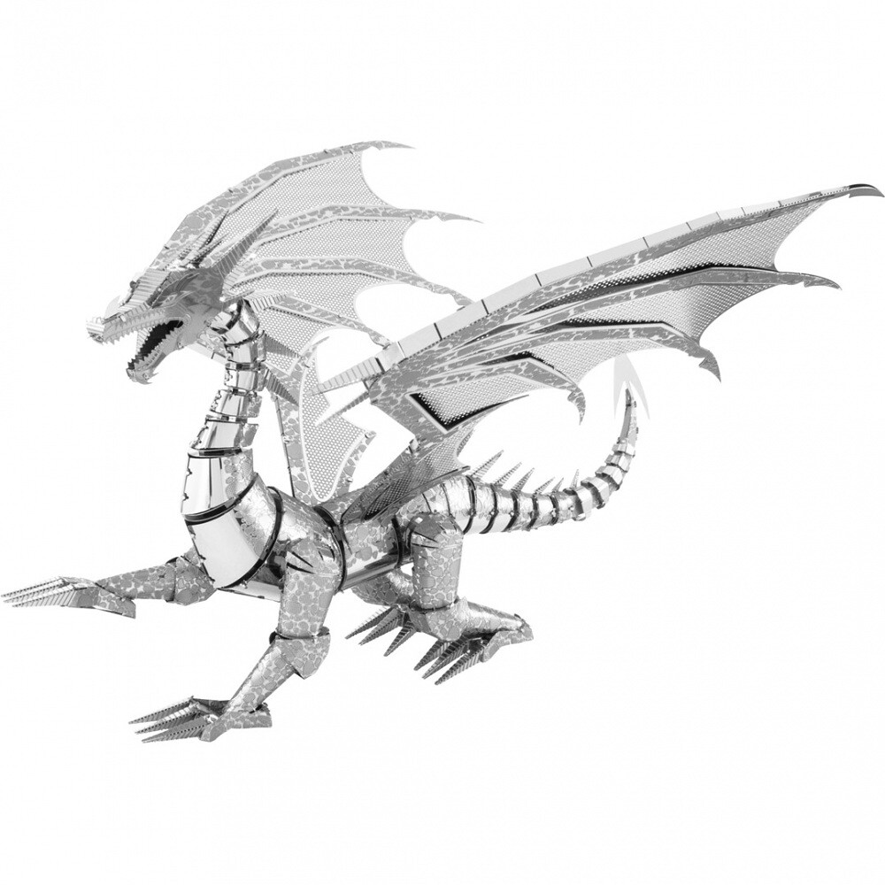 Metal Earth Luxusní ocelová stavebnice Silver Dragon - 502820 - expresní doprava